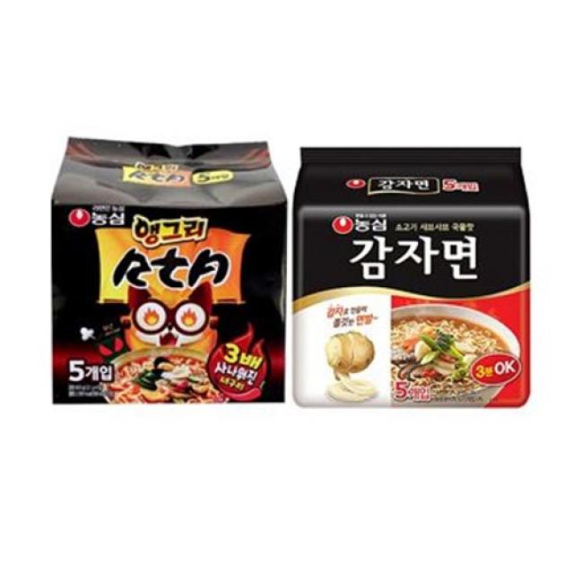 농심 앵그리 너구리 RTA멀티(5입) 1팩 + 감자면 멀티(5입) 총10봉, 10개