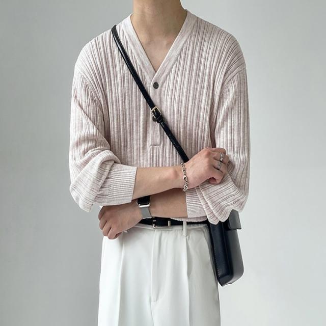 브이넥긴팔니트 가을 금욕 이너니트 남자 경숙 솔리드 무지 풀오버스웨터 이너웨어 고퀄리티 감각 링클프리 2679208984