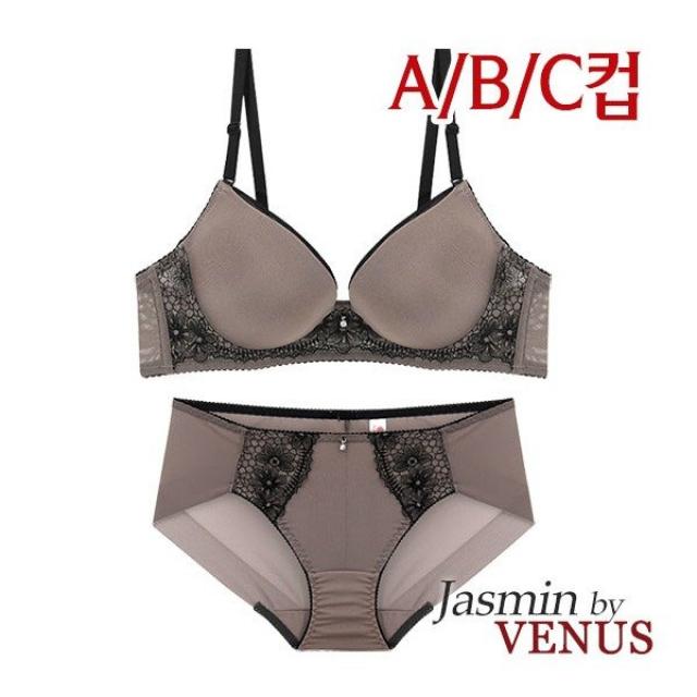 [비너스자스민] 플라워자수레이스 몰드브라팬티2종(JB1245)75A-90C