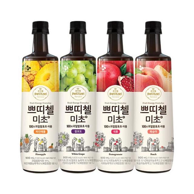 [비비고] [CJ제일제당] 쁘띠첼 미초 900ML 4종(파인애플/청포도/석류/복숭아), 상세 설명 참조