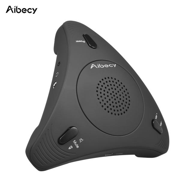 Aibecy USB 데스크탑 컴퓨터 회의 전 방향성 콘덴서 마이크 마이크 스피커 스피커폰 360 ° 오디오 픽업 플러그 앤 플레이 비즈니스 화상 회의, Black