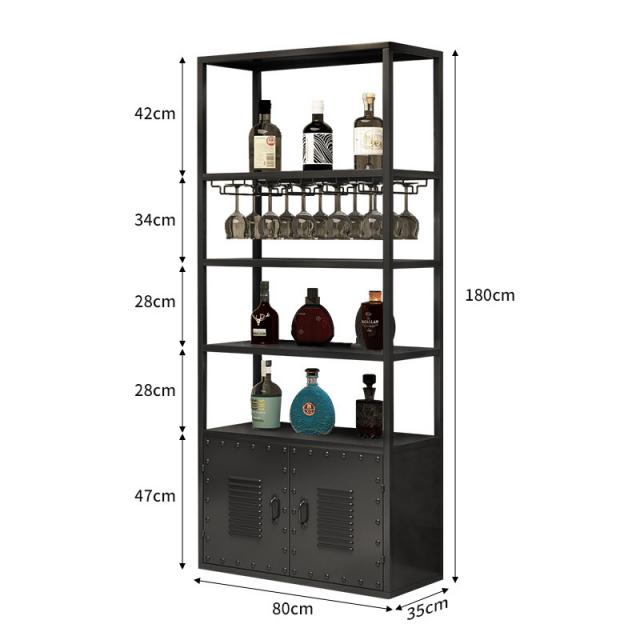 와인잔 걸이 549# 공업풍 철예가 다층적으로 전시되다커머셜 바 주점 수납주 다소미얼 Z, 2_검붉은 술잔 받침대 - 80*35*180cm 캐비닛