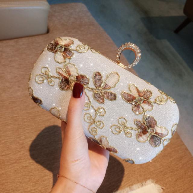 Deliken 레트로 플라워 디너 미니 클러치백 여성 가방