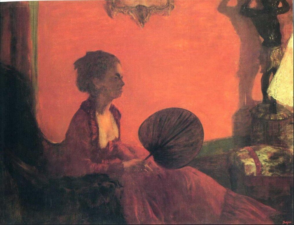 고품질 유화 캔버스 복제품 madame camus with a fan (1870) edgar degas 손으로 그린, 단일