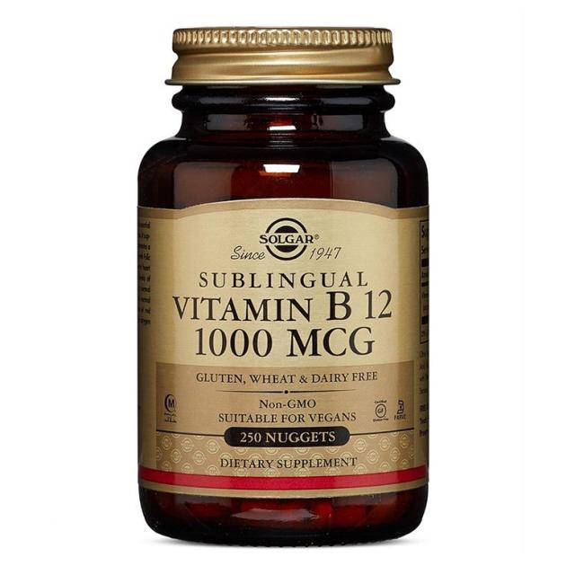 Solgar 솔가 비타민B12 시아노코발라민 1000mcg 250너겟츠 악성빈혈 브레인포그, 1mg, 2개