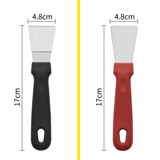 휴대용냉장고 뚝배기 솥바탕 부침주걱 렌지대 냉장고 타일청소 삽질 도구 주방환풍기 국자주방 객실 중량 기름때 곧다 톱날칼, T01-1, C03-블랙 bendle빨 간 직선 삽