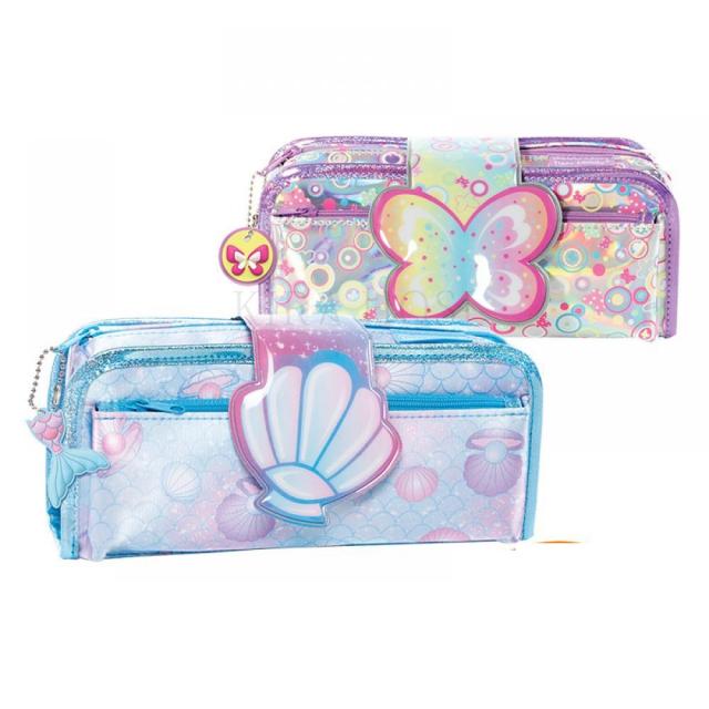 kirahosi 캐릭터 필통 파우치 케이스 아동개학 선물 해외배송 50호 + 덧신 증정 CBjfhkbf, 블루 조개 껍질