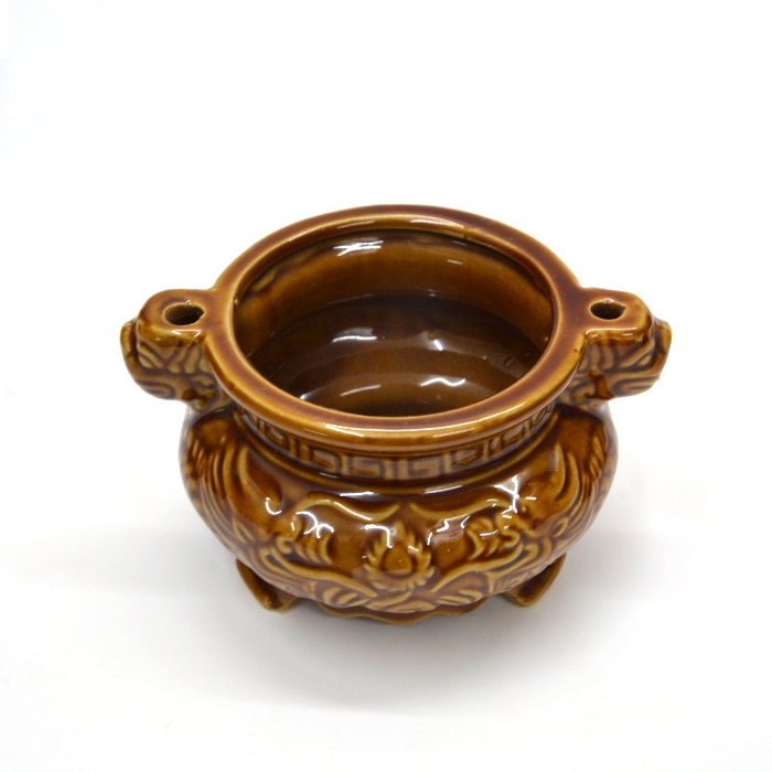 삼각대 세라믹 향 버너 레트로 백단 용광로 부처님 향로 캔들 홀더 작은 향 버너 클래식 도자기 ~, 1개, 단일