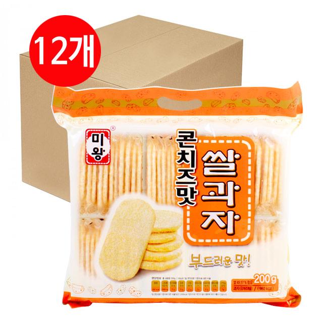 미왕 콘치즈맛 쌀과자 200g x 12개(한박스), 단품