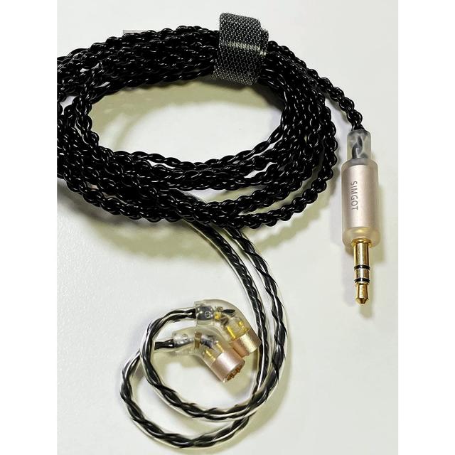 simgot 보편적인 iems 개선하다 케이블 로 3.5mm 짜여진 4-stranded 순도가 높은 monocrystalline 은도금한 구리 하이브리드 편조 교체 이어폰 케이블