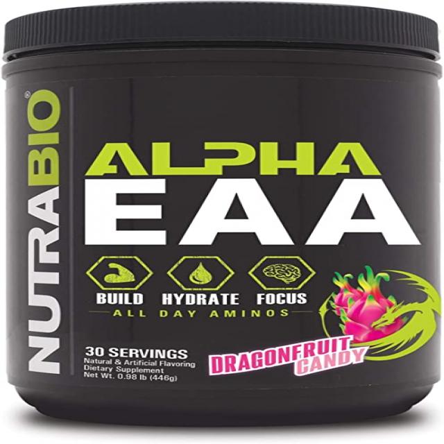 NutraBio Alpha EAA - 하루 종일 아미노 - 회복, 에너지, 집중 및 수분 보충 - Full Spe, 1개