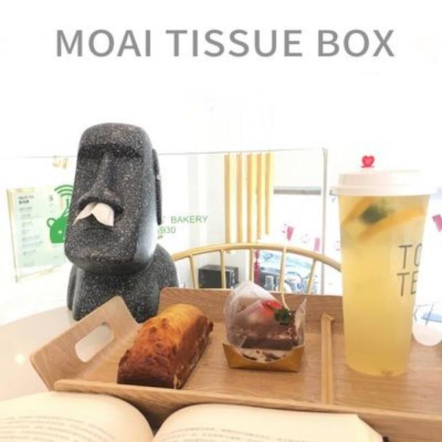 모아이석상 돌 조직 상자 식당 거실 조직 펌핑 성격 재미 이스터 섬 Moai 펌핑 트레이, 뉴 모아이 티슈 박스 블랙