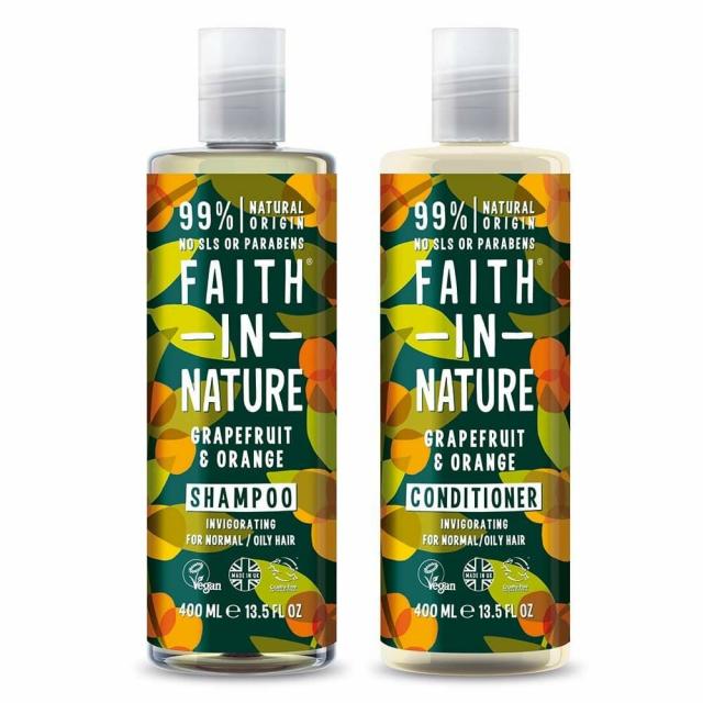 (영국직배) Faith in Nature 자몽 오렌지 샴푸 컨디셔너 세트 400ml Natural Grapefruit & Orange Shampoo & Conditioner Set