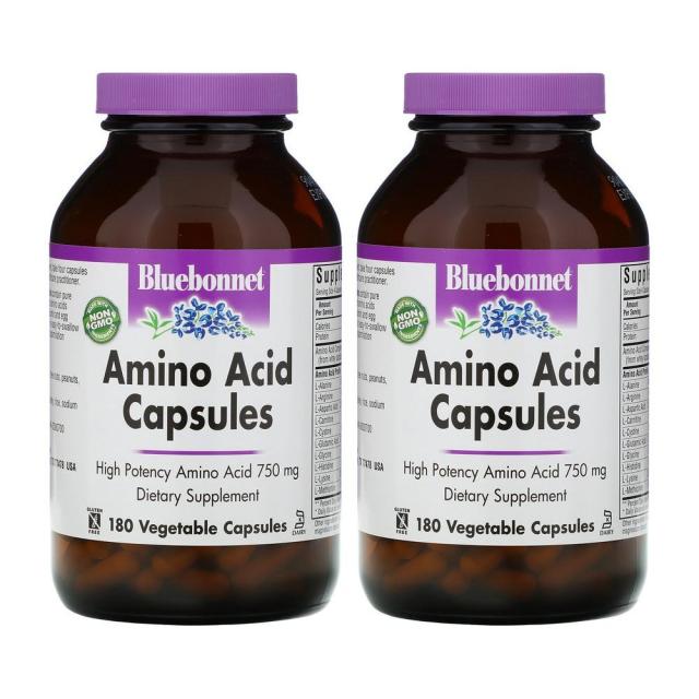 블루보넷 아미노산 캡슐 3000mg 복합체 베지캡슐 180정 글루탐산 트립토판 2개, 1개, 기본