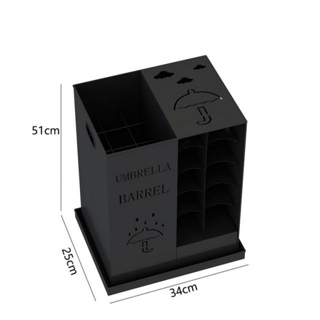 카페우산꽂이 우산 거치대 신발장 우산꽂이 2 수납대 아이디어 회사 우구보관대 신기호텔 로비통 상용, 01 블랙통【12지장+10단점을 지적하다】