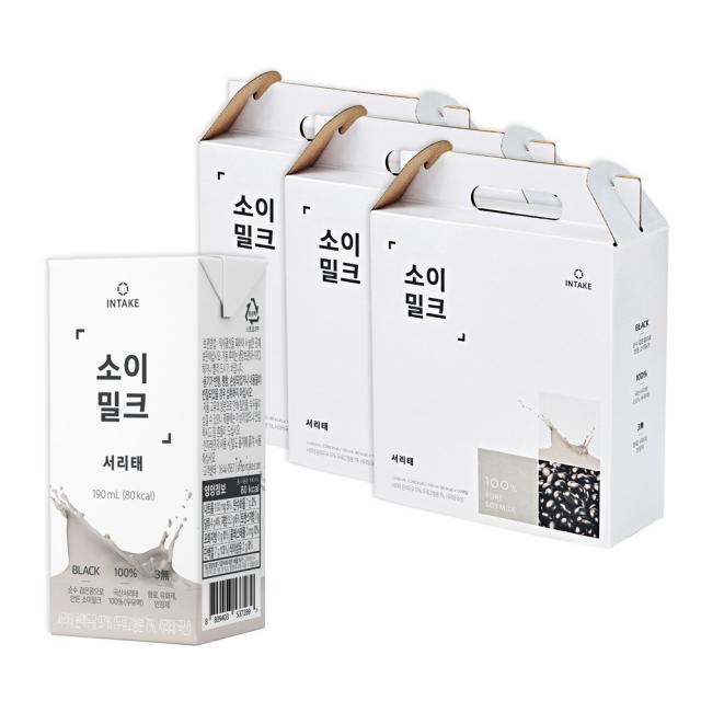 인테이크 소이밀크 서리태, 190ml, 48개