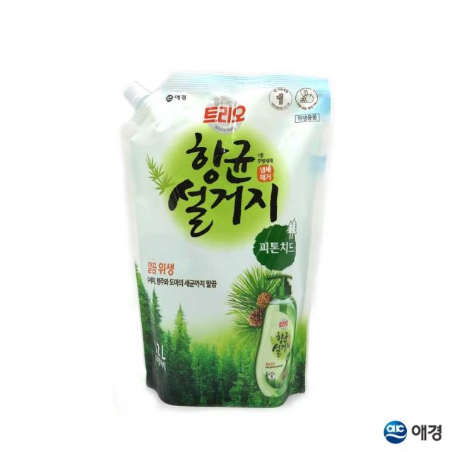 [최근생산]주방 리필 세제 트리오 1EA 고농축 1.2L 피톤치드 향균설거지[당일발송], 1개