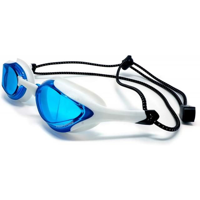 재조정 스포츠 빠른 조정 번지 스트랩 (화이트 아쿠아 블루)으로 레이싱 수영 고글