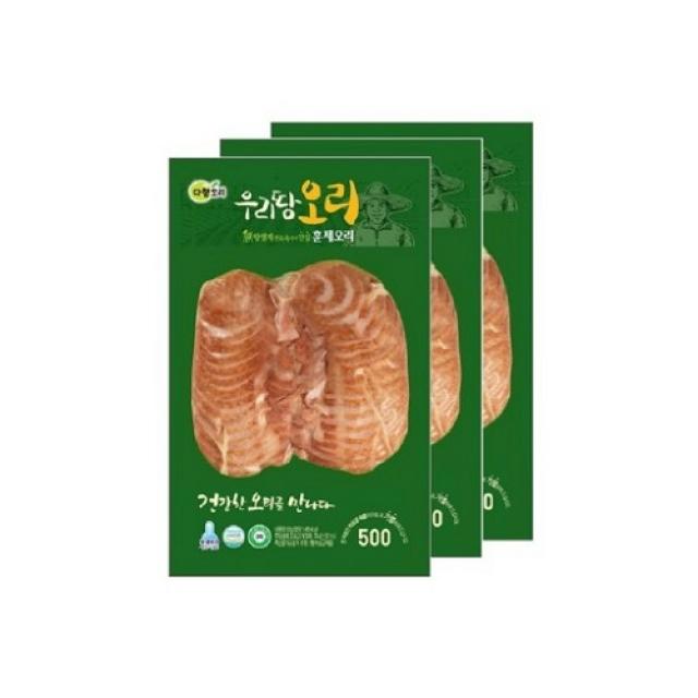 다향오리 우리땅 훈제오리 슬라이스 500g X 3팩 무항생제