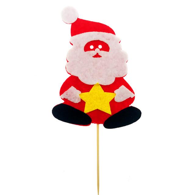 부직포 크리스마스 팻말 플러그인 눈꽃 눈사람 노인 나무 선물 딩동벨, 산타클로스 인 1개