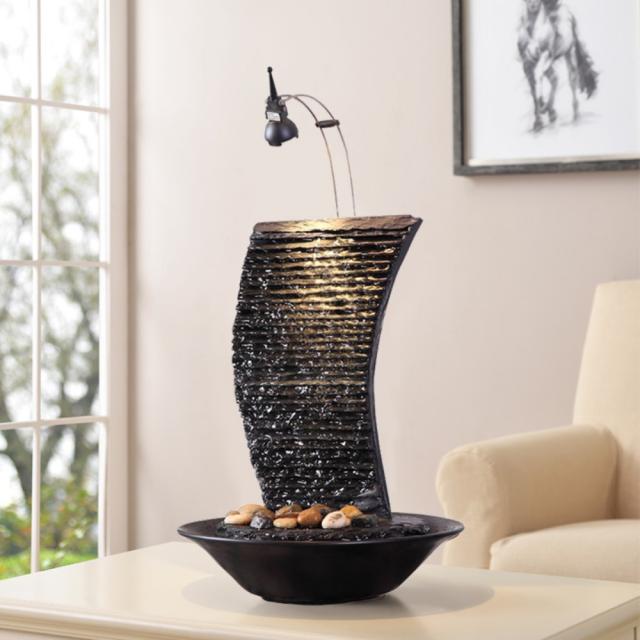 거실 유수 분수 수경 가습기 사무실 내 풍수걸이 테이블 탁상 오피스 고급 유럽 북유럽 실내 재물 가정 장식품 건강 개성 공예 주점 폭포 고급 2020 신상품 인싸, 순풍에 돛 단 듯한 명판