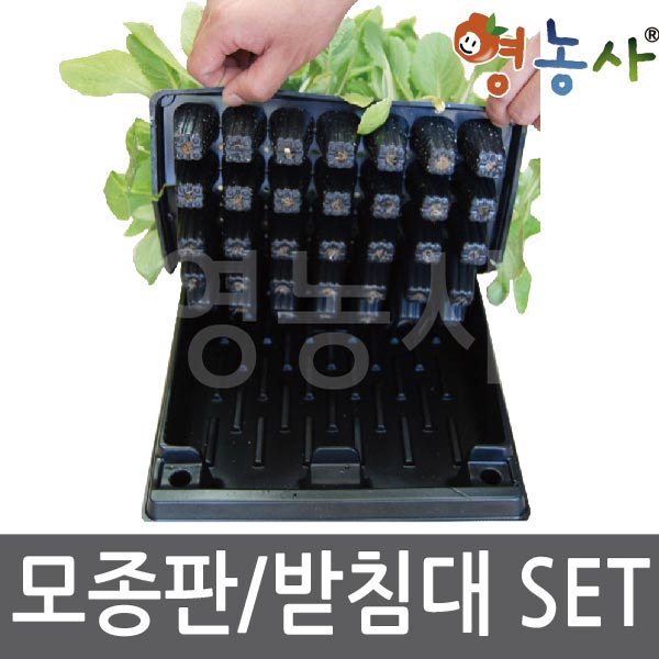 모종판 1장 + 모종판받침대 1장 Set 트레이 포트 50구=1장+모종판받침대=1장