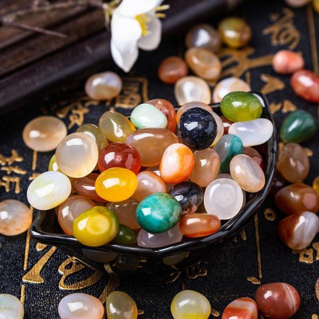 화분자갈 컬러스톤 건재상 원석 천연 수조 자갈 소프트 스톤 컬러 스톤 조경 벚 마노 다채로운 원예용 조경용돌 자갈돌, 미세 비 꽃돌 0.8-1.2cm