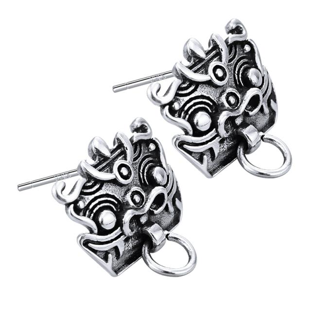 클래식 피어싱 남성 안 길짐승 외짝 조남 개성 패기 신수 사자 남자타입 은장신구