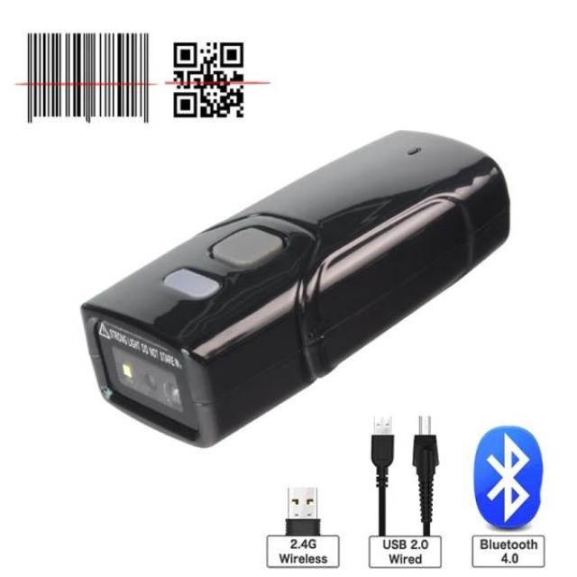 Holyhah T700 미니 바코드 스캐너 블루투스 무선 유선 1D 2D QR PDF417 바코드 리더 iPad 아이폰 안드로이, 01 2D QR Scanner
