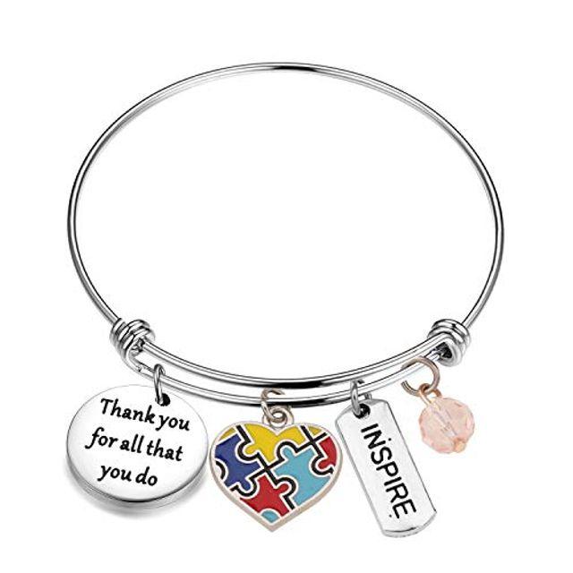 MAOFAED 자폐증 쥬얼리 자폐증 교사 감사 선물 모두를 주셔서 감사합니다 자폐증 후원자 선물 자폐증 엄마 선물