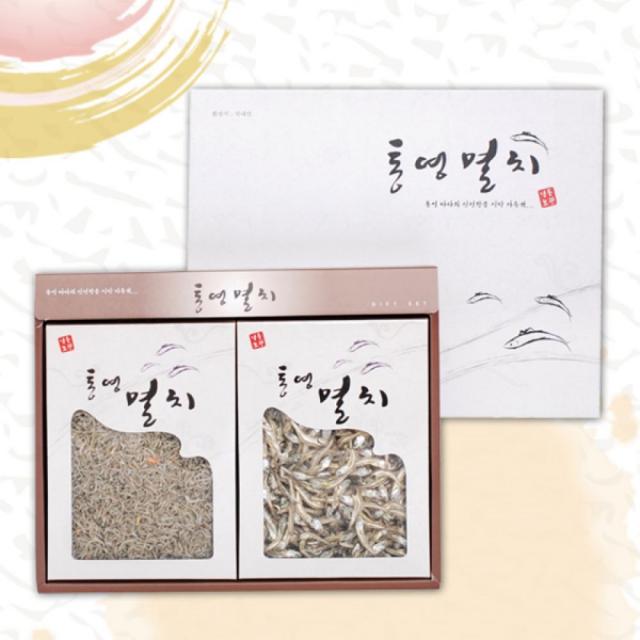 할인존 / TW7570 국내산 멸치 2종 선물세트 3호(세멸치 400g 소멸치350g) 물좋은 남해바다에서 어획한 신선한 멸치만 엄선, 1