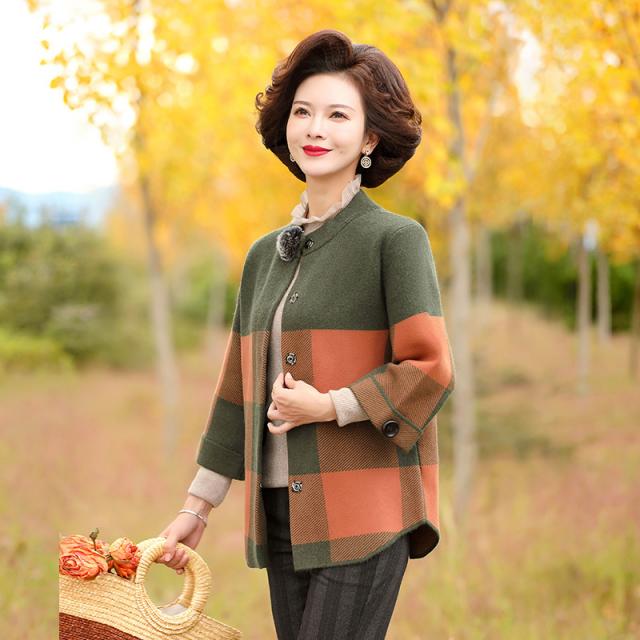 은재마트 싱글코트패션 엄마 봄가을 숏 여성의류 겨울 중국식홑저고리 봄옷 스타일리시 체크 상의