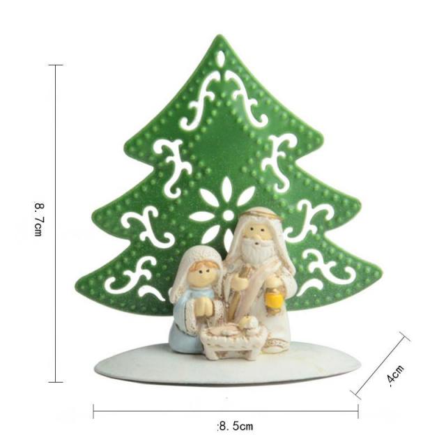 Polyresin 예수 가족 아기와 양 동상 메리 미니어처 Fugurines 거룩한 친교 장식 마리 조셉 교회