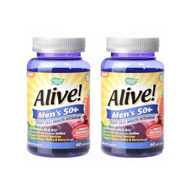 Nature's Way Alive! Men's 50+ Multi Vitamin & Mineral 60 얼라이브 맨즈50+ 멀티비타민 60정 2팩, 2개