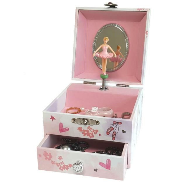 라베끄 콤팩트 미니사각 소녀발레리나 오르골 보석함 여친생일선물 딸선물 Gift For Girl Music Box