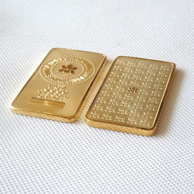 타이타닉 피해자의 기억에 타이타닉의 3PCS 미국 캐나다 동전 비극 1OZ Gold Layered .999 도금 덩어리 막대, [02] with magnetic