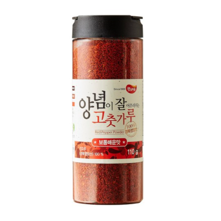 햇님마을 양념이 잘 어우러지는 국산 고춧가루 보통매운맛, 110g, 9개