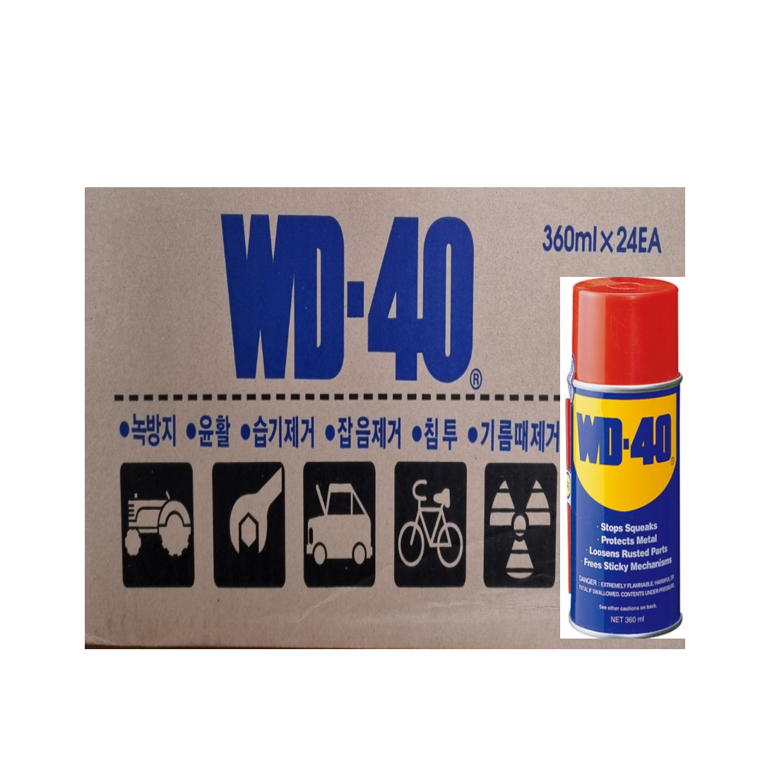 벡스 WD-40 방철윤활제 박스단위 24ea 일반형 스마트노즐 360ml 450ml, 360ml 일반형 1박스