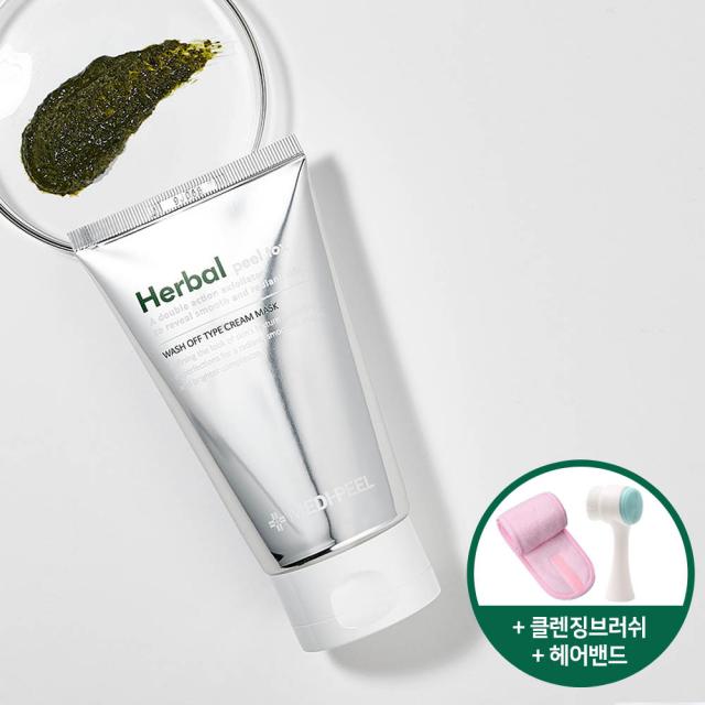 메디필 약산성 시카 허벌 필링 톡스 클렌징+투인원 클렌징브러쉬+찍찍이 헤어밴드 3종세트 얼굴 스크럽 각질제거 피부결개선 수분보충, 1개