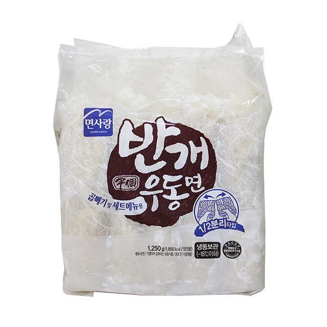 면사랑 반개우동면(곱배기용)1250g 냉동x40(1박스) 소면/국수소면/국수면/칼국수/냉면/구포국수/쌀국수/오뚜기국수/라면/중면, 단일 수량