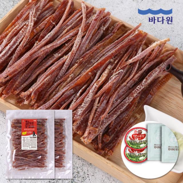 [바다원(주)] [바다원]칼맞은 오징어 250g+250g(몸통 10~14미) 고추장+와사비, 상세 설명 참조