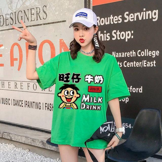 위파인더 여름왕래 레드왕파 우유옷 왕왕 반팔 티 학생 이너에 옷 남녀