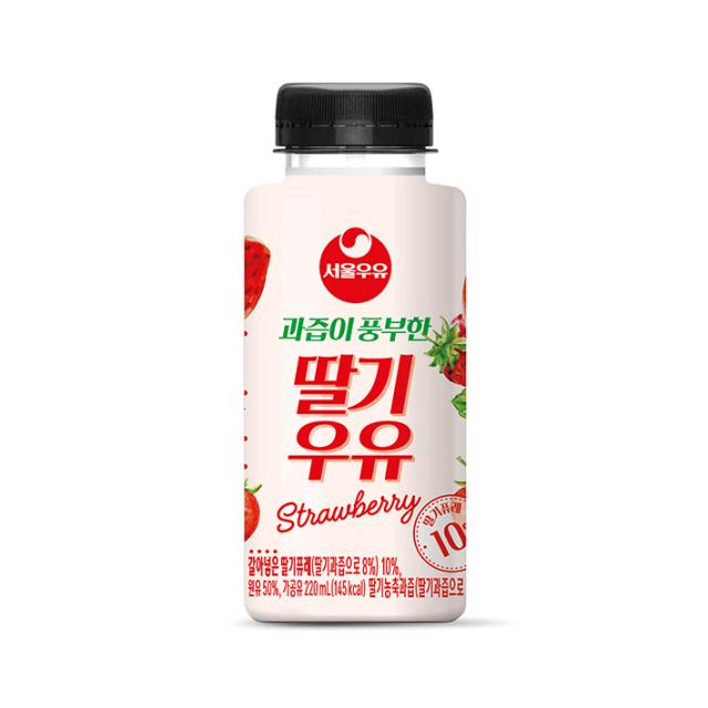 [서울우유] 과즙이 풍부한 딸기우유 220ml x15개입, 15개입