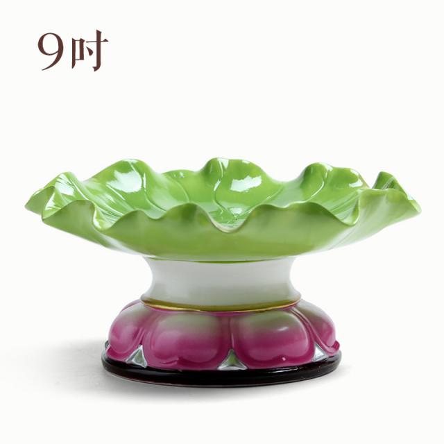 와이유 불상소품 본기불교용품 덕화도자기연화공여반불전 과일반공반공품접시불기구장식품, 고련공판컬러 9인치