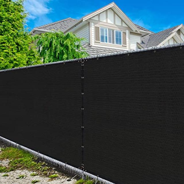 EOM customed 5 'x 154'검은 울타리 프라이버시 화면 바람막이 구속력있는 Gromm [5' x 154'- Black] - E040707W5X1J2D7, 5' x 154'- Black