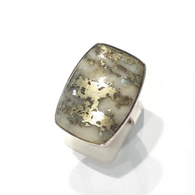 [블루케이] 황철석 철광석 원석 반지 200528-16