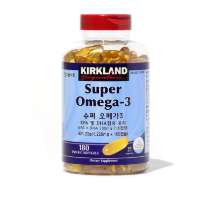 커클랜드 오메가3 180정 혈액순환 영양제 코스트코 1229mg x 1병, 5개