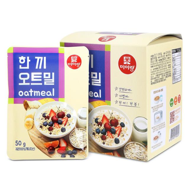 미이랑 한 끼 오트밀 500g(50g x 10봉) x 6개 , Mirang Oatmeal 500g(50g x 10ct) x 6ea