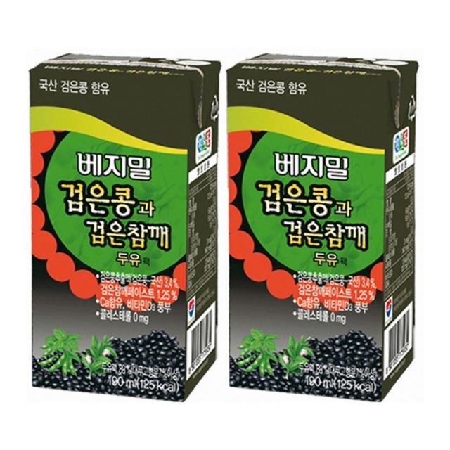 베지밀 검은콩과 검은참깨 두유, 190ml, 41개