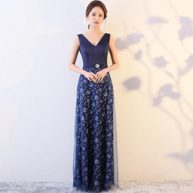 [해외] ORIENTALE V 목 CHEONGSAM 현 블루 이브닝 드레스 QI PAO 여성 어 번체 류 QIPAO 파티 가운